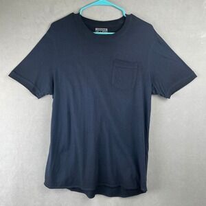 Converse All Star Mens S Navy Blue Cotton Pocket T-Shirt Short Sleeve Curved Hem